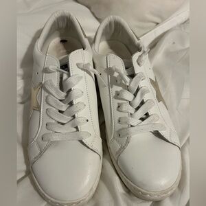 Vintage Havana White Leather Star Sneakers with Beige Star